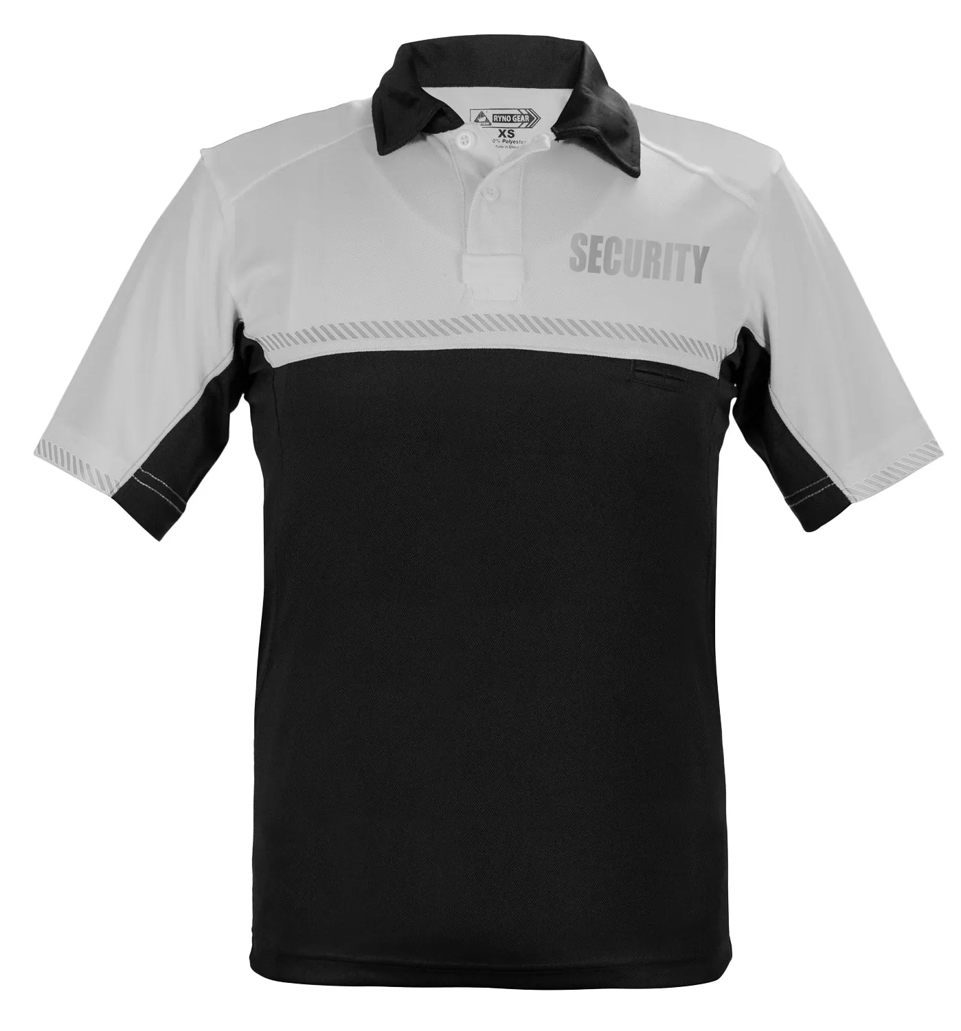 100% POLYESTER JERSEY KNIT TWO TONE REFLECTIVE SECURITY BIKE PATROL POLO SHIRTS