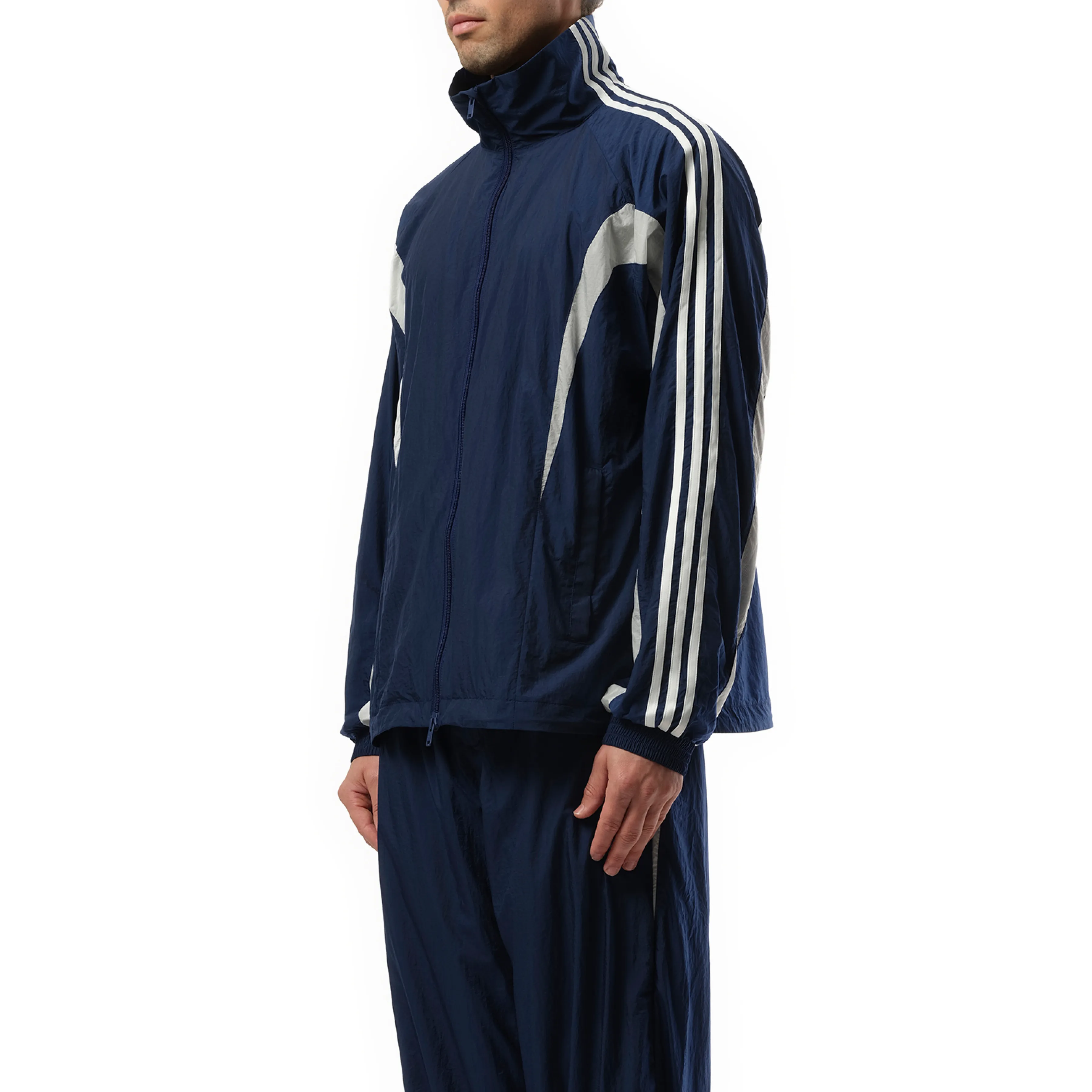 3 Stripe Nylon Jacket in Dark Blue