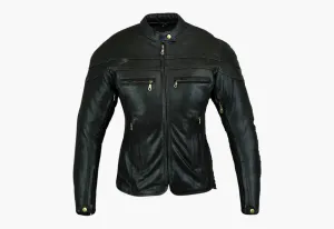 BGA Sturgis Women Leather Motorcycle Jacket Black