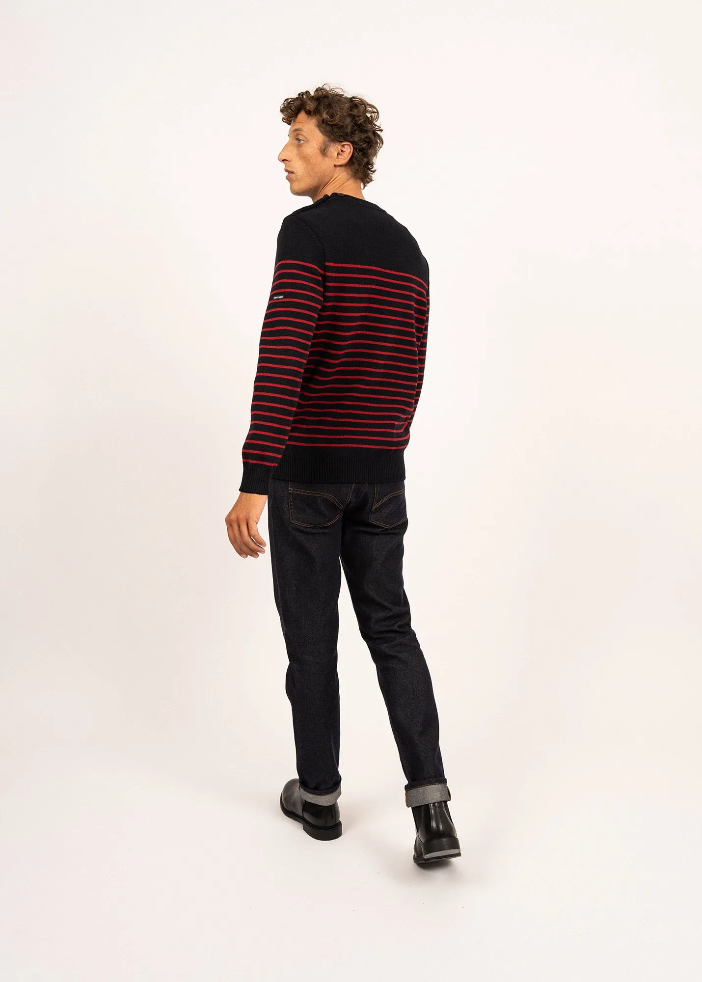 Binic striped sailor jumper - regular fit, in pure new wool (NAVY/MEDOC)