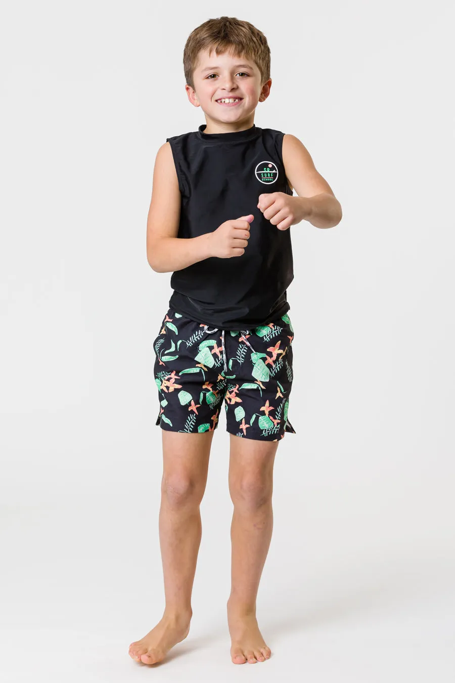 Boys Swim Snapper Rock Neon Rainforest Volley Board Shorts