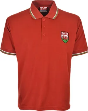 Buy Wales Football Shirt Mens Euro Pique Polo Jersey