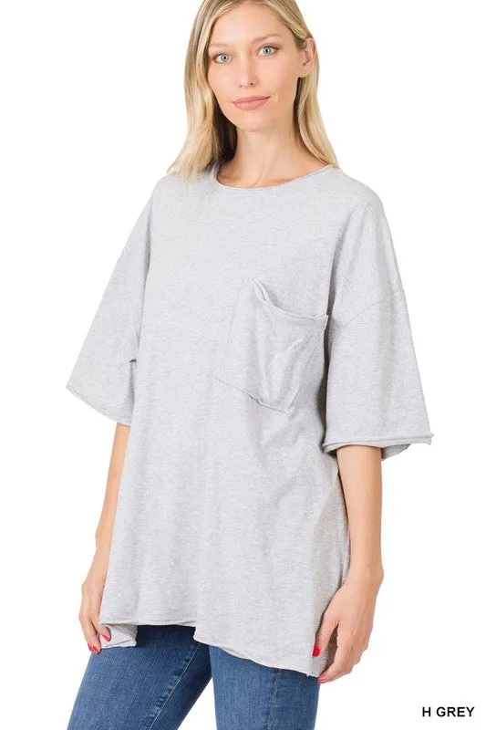 Casey Heather Grey Oversized Tee