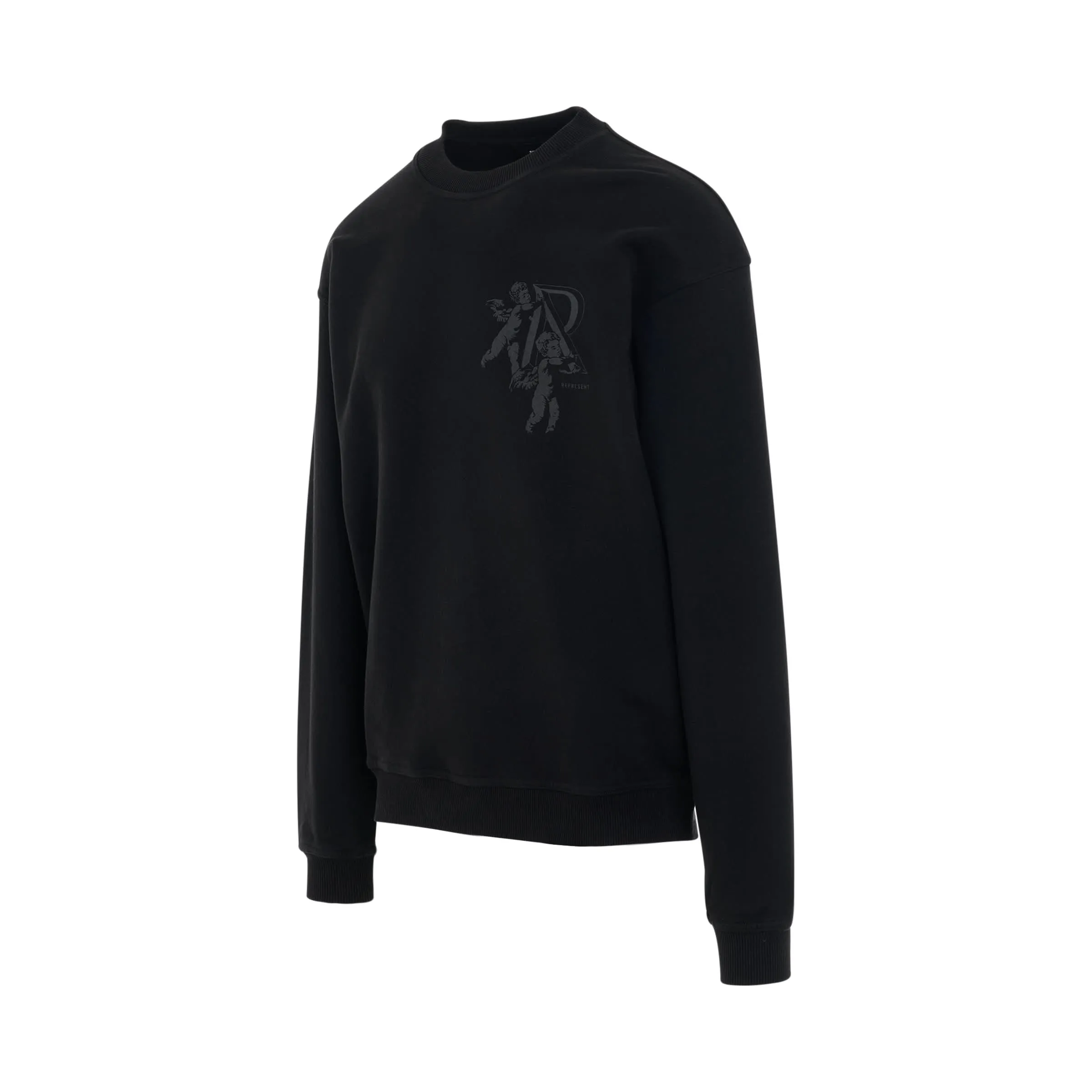 Cherub Initial Sweatshirt in Black