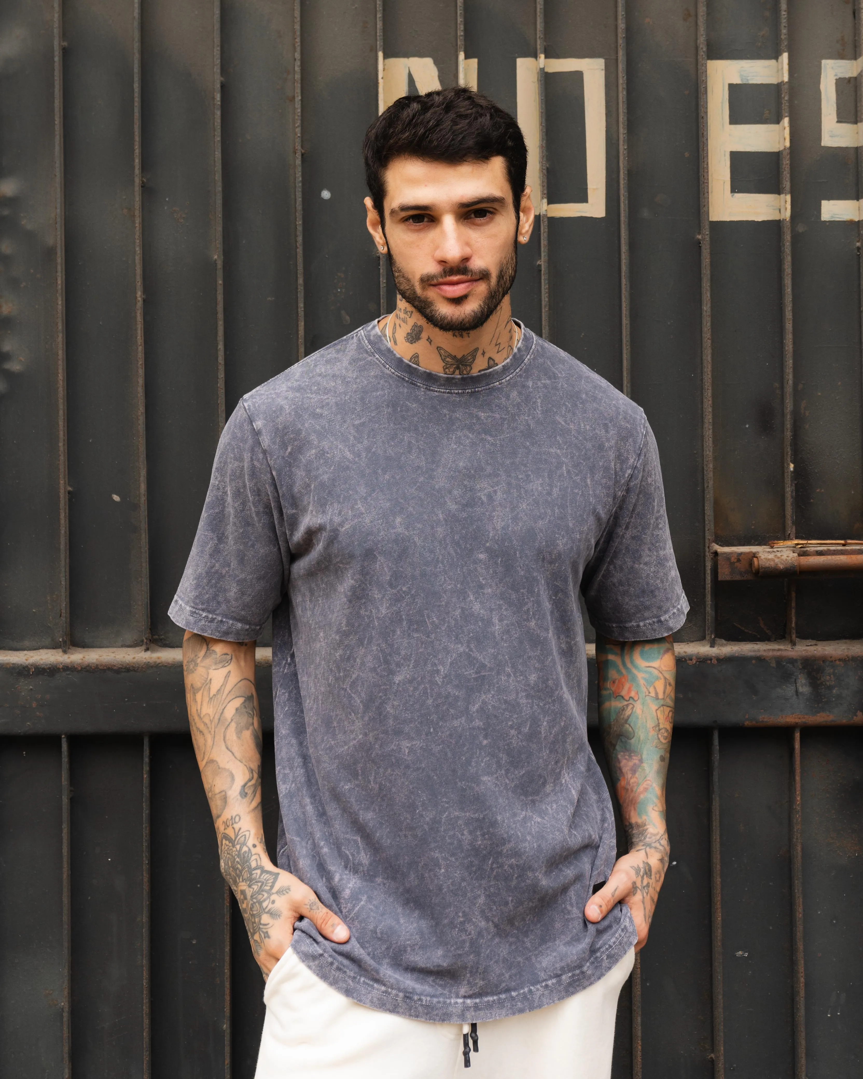 Chrome Washed Tee 12/1 - Azul