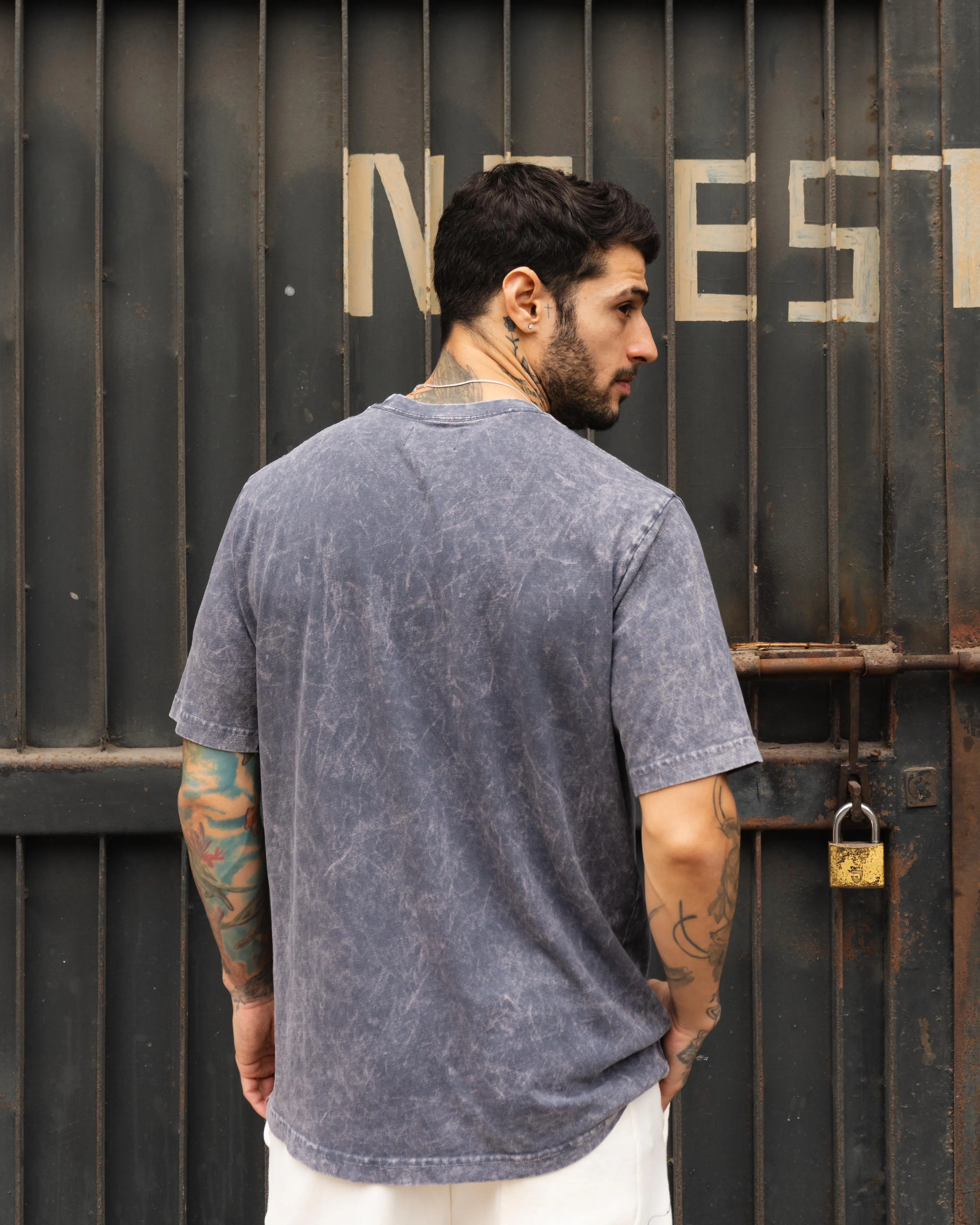 Chrome Washed Tee 12/1 - Azul