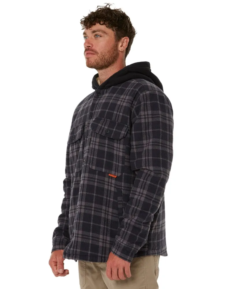 Dimension Quilted Worker Jacket - Black Check