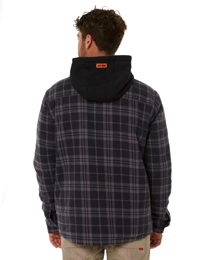 Dimension Quilted Worker Jacket - Black Check