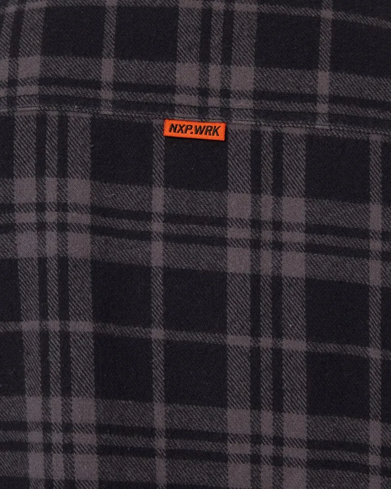 Dimension Quilted Worker Jacket - Black Check