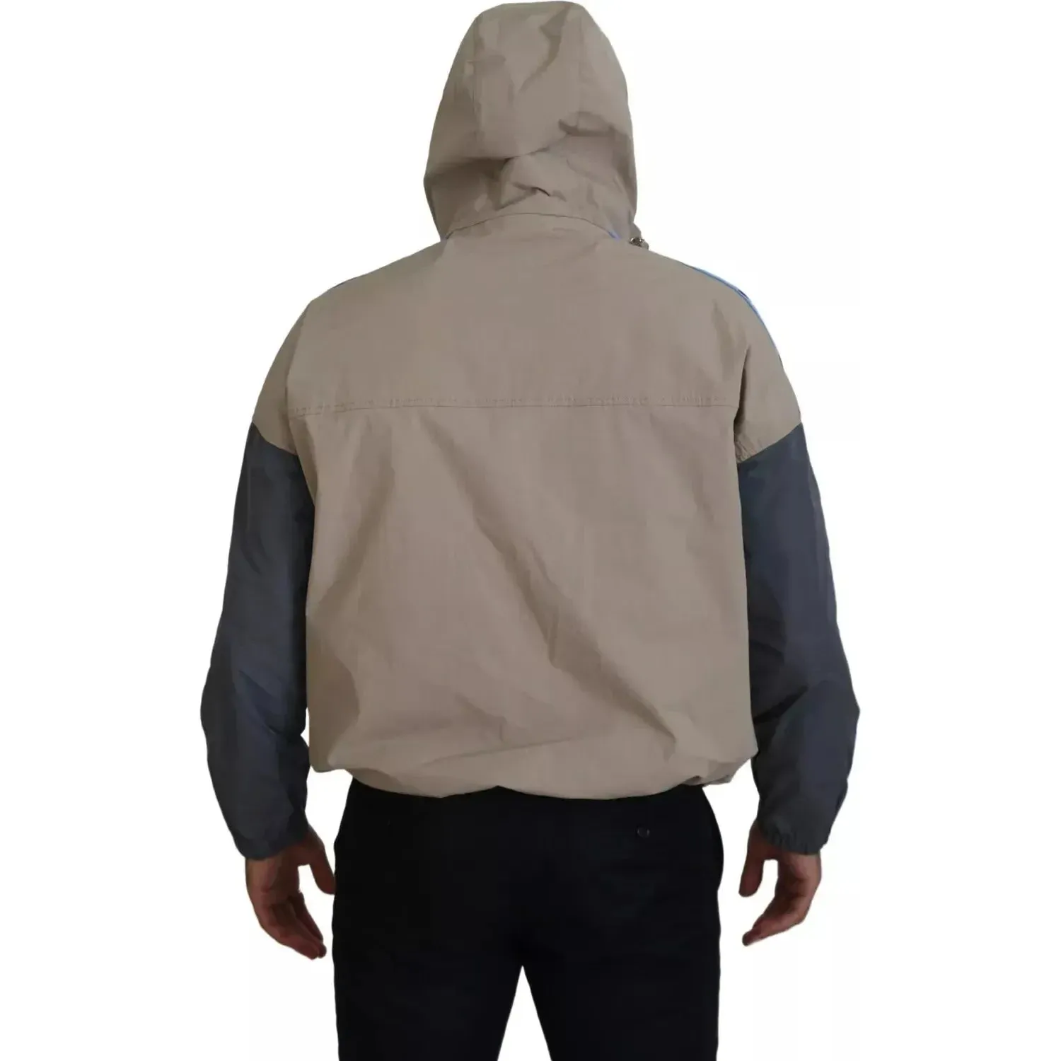 Dsquared² Brown Gray Sleeves Hooded Full Zip Jacket