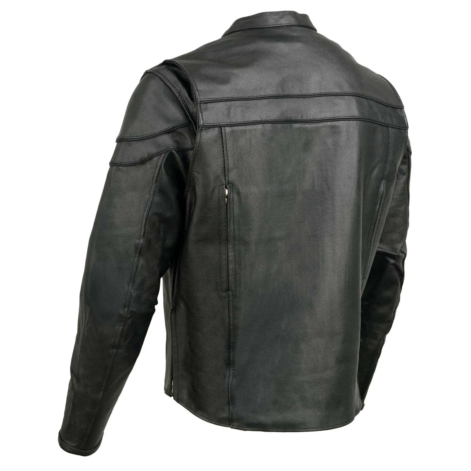 Event Leather Men's Black Sporty Scooter Crossover Motorcycle Riding Leather Jacket EL1408