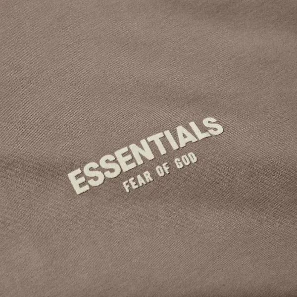 FEAR OF GOD Essentials Felt Logo Long Sleeve Tee Desert Taupe