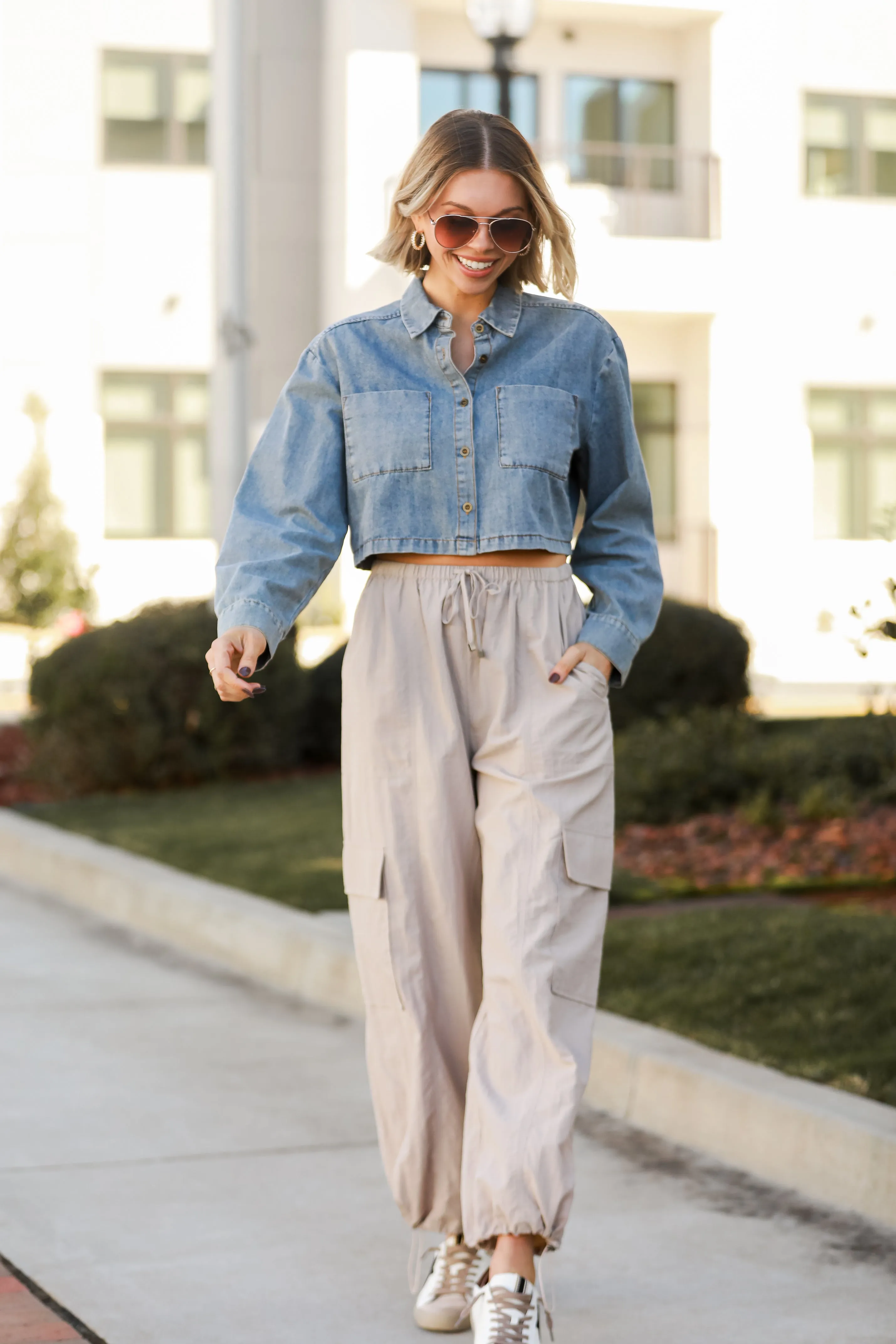 FINAL SALE - Stunning Desire Taupe Cargo Pants