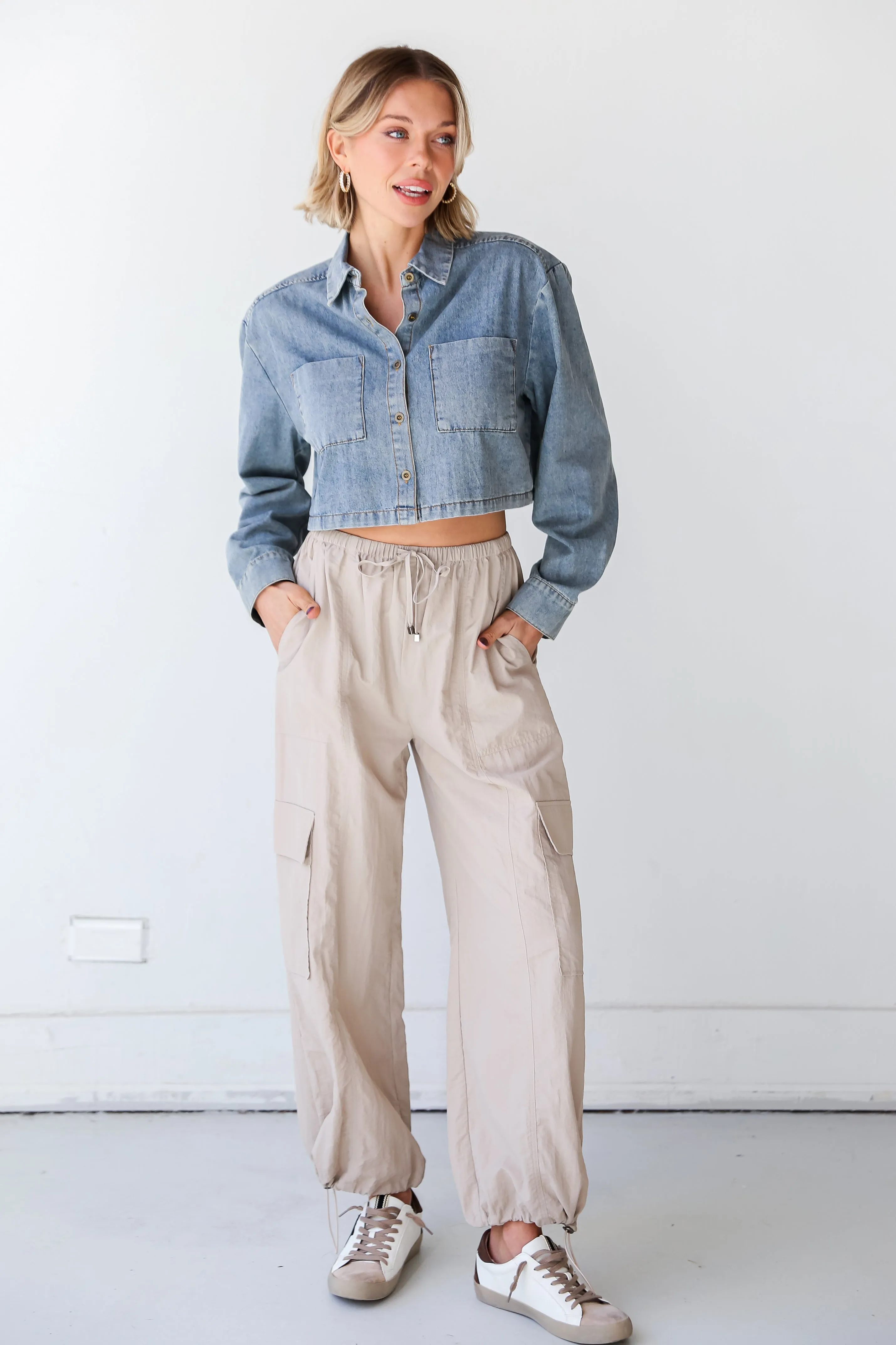 FINAL SALE - Stunning Desire Taupe Cargo Pants