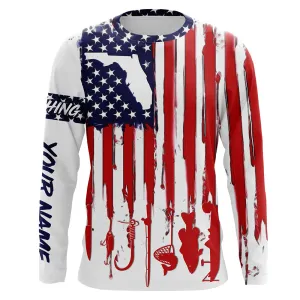 Florida America Flag Pattern Performance Fishing 3D Long Sleeve Shirts