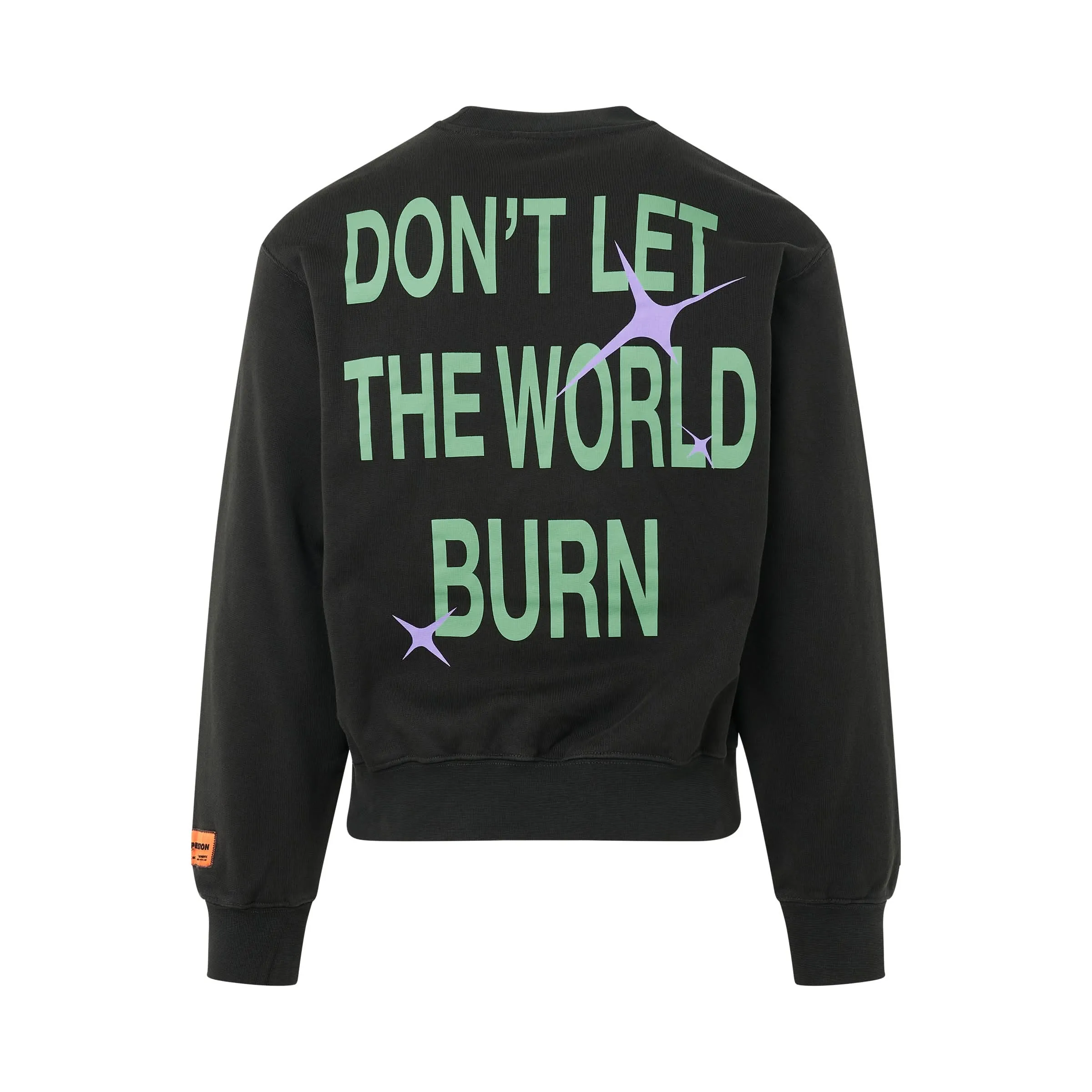 Heron Burn Crewneck in Black/Light Green