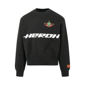 Heron Burn Crewneck in Black/Light Green