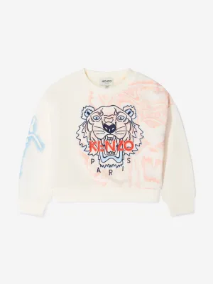 KENZO Girls Organic Cotton Tiger Sweatshirt