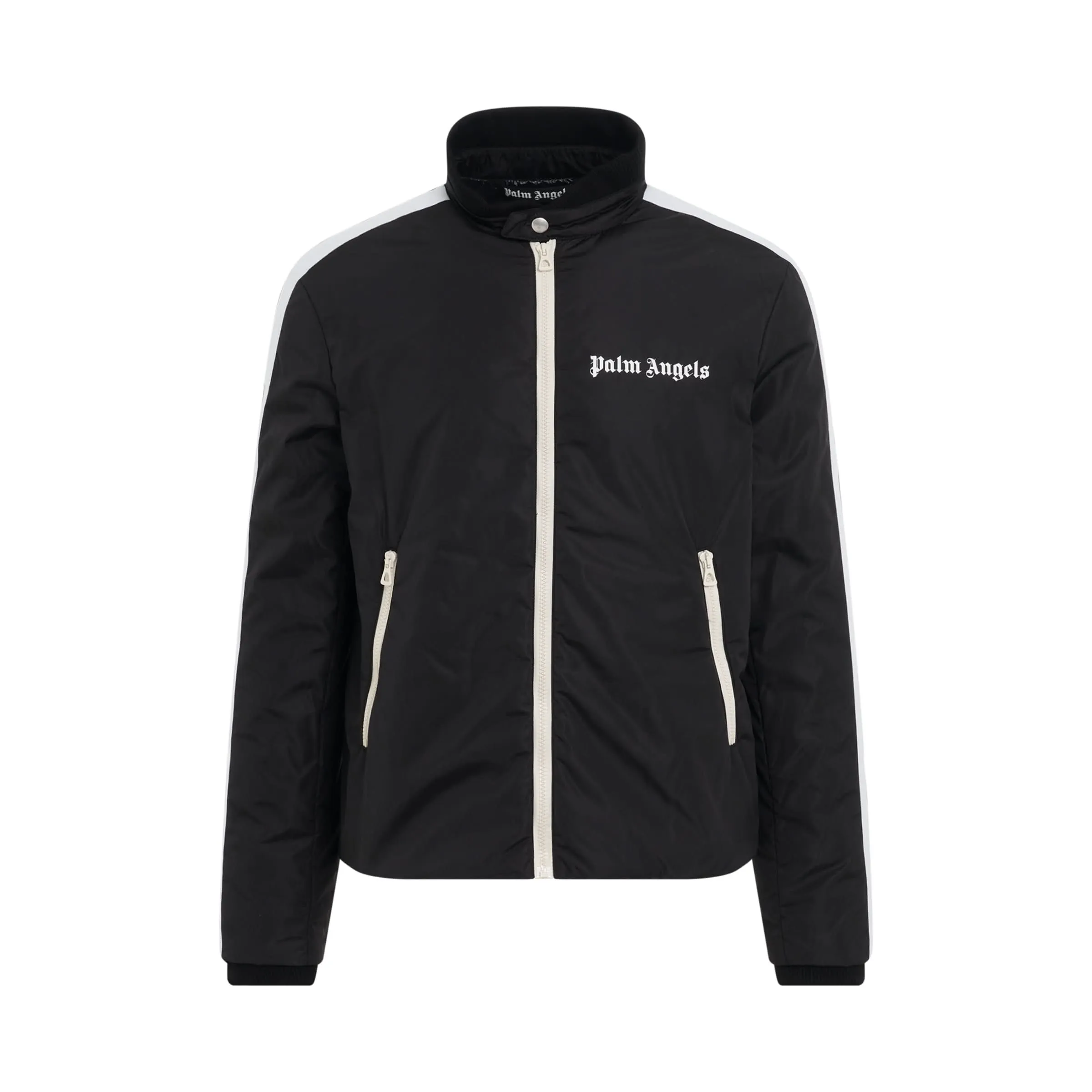 Lightweight Puffer Track Jacket in Black/White