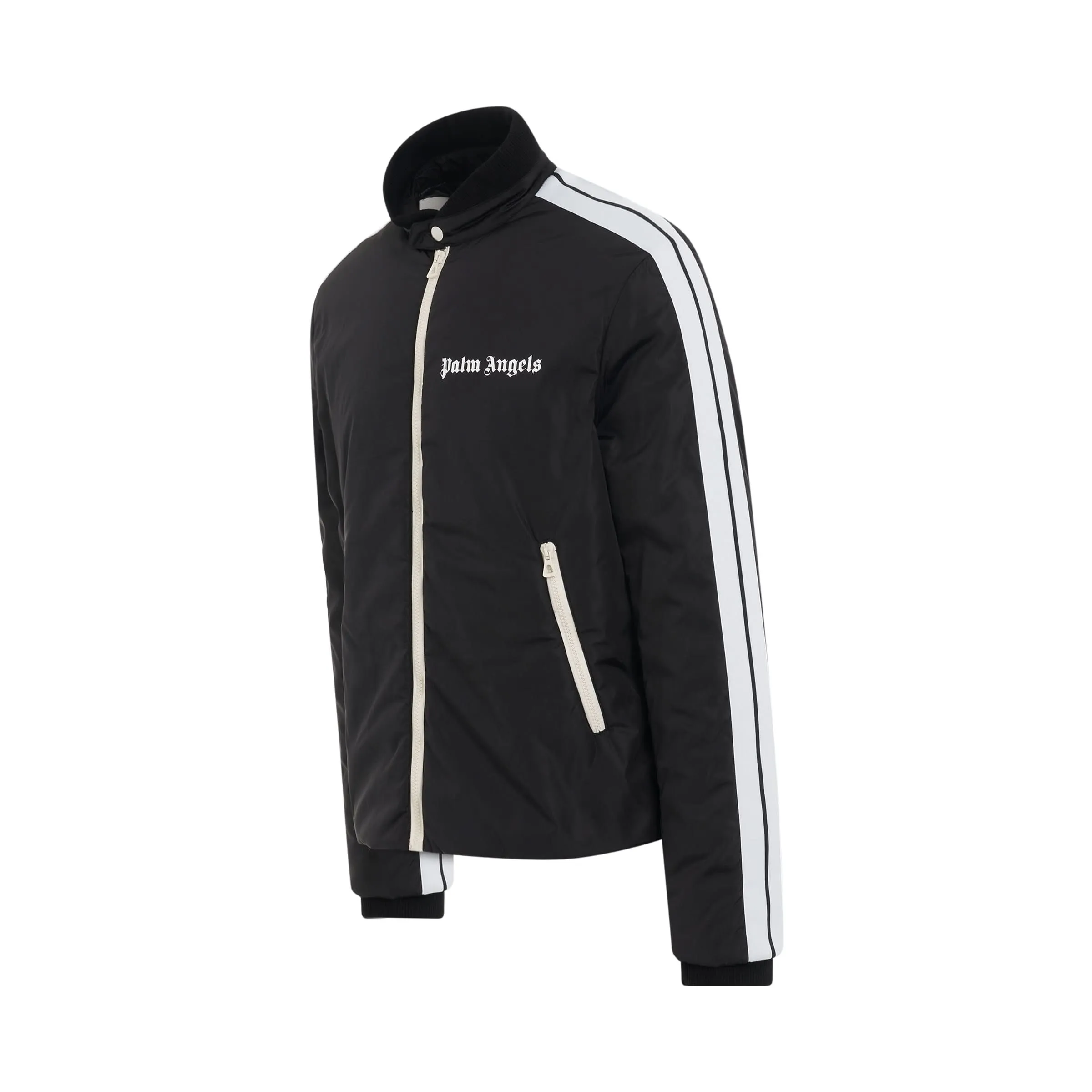 Lightweight Puffer Track Jacket in Black/White