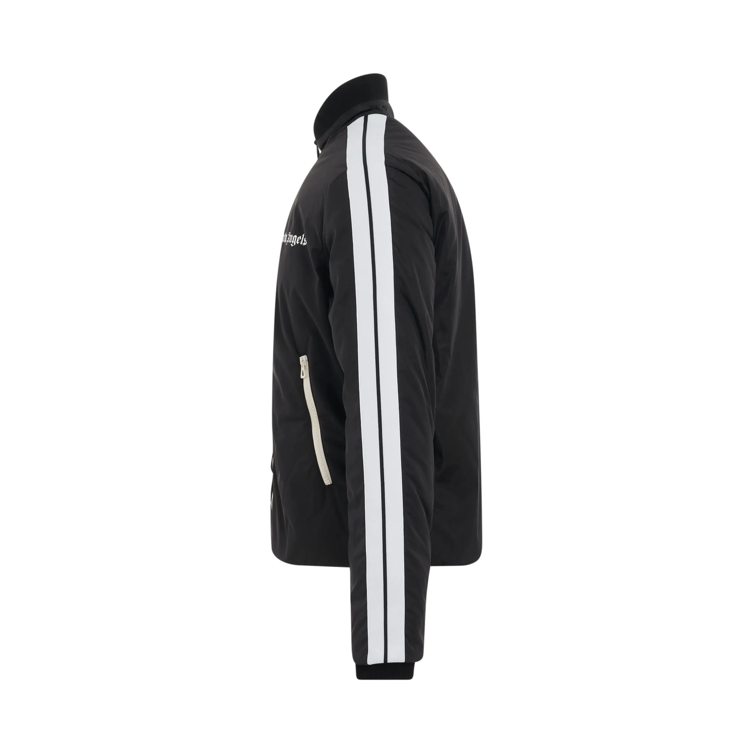 Lightweight Puffer Track Jacket in Black/White