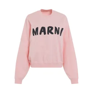 Logo Printed Sweatshirt in Pink Gummy