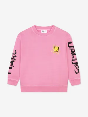 MARC JACOBS Kids Smiley World Sweatshirt in Pink