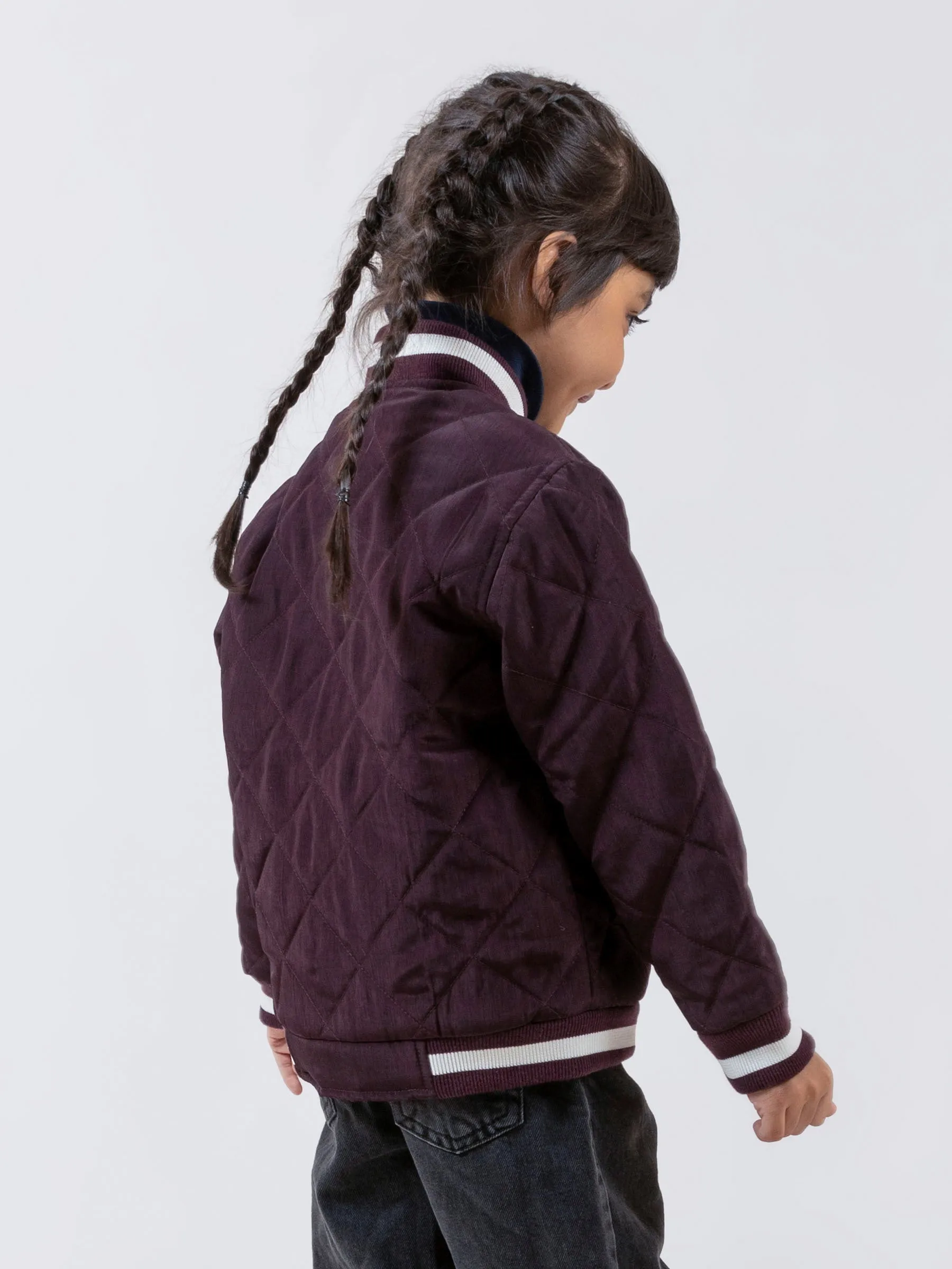 Maroon Quilted Sporty Casual Baseball Jacket - Unisex