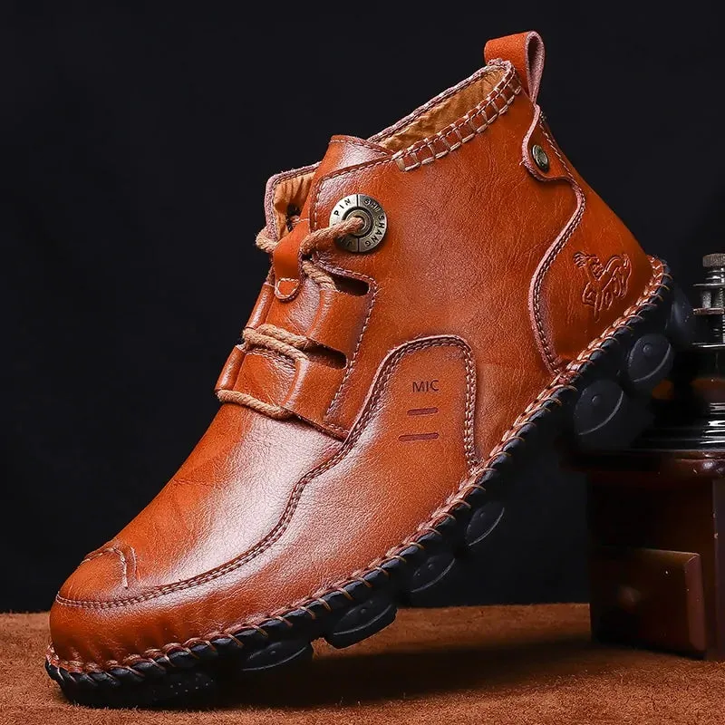 Men's Flexible Ankle Leather Boots