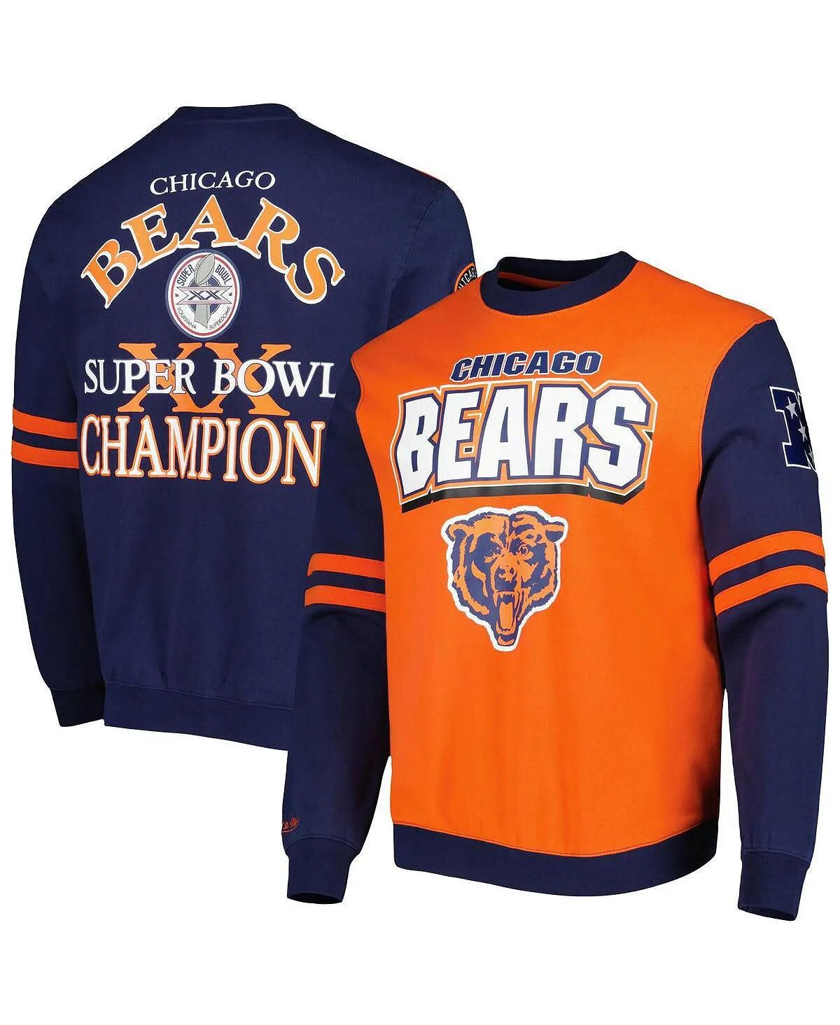 Men's orange chicago bears all over 2.0 pullover sweatshirt Mitchell & Ness