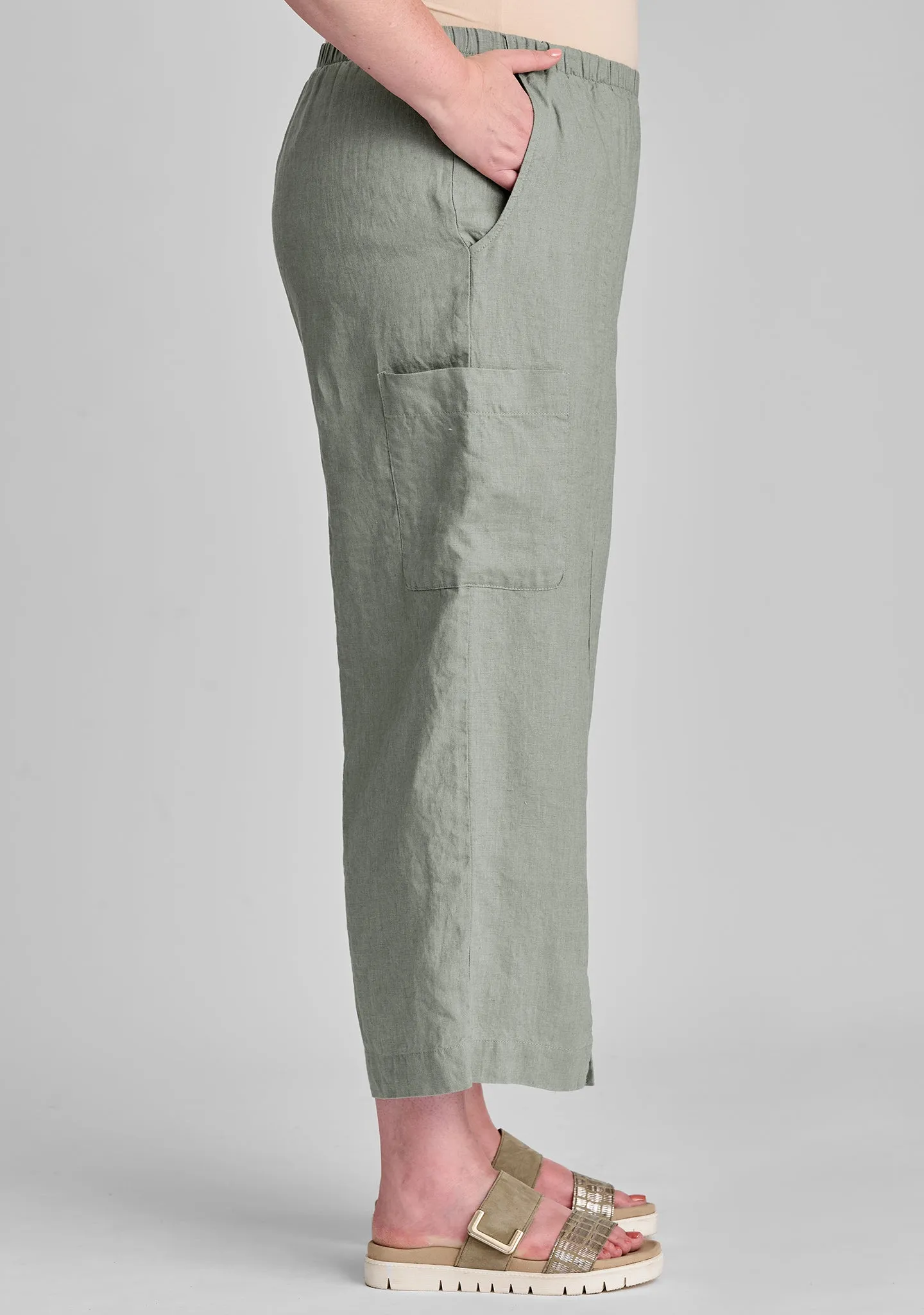 Modern Flood - Linen Pants With Elastic Waist