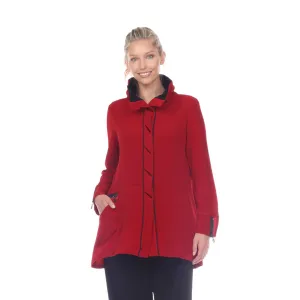 Moonlight Button Front Jacket in Red/Black  - 9193-RD