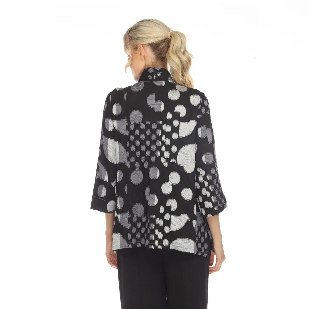 Moonlight Polka-Dot Blouse/Jacket in Silver, Grey, Red & Black -3786