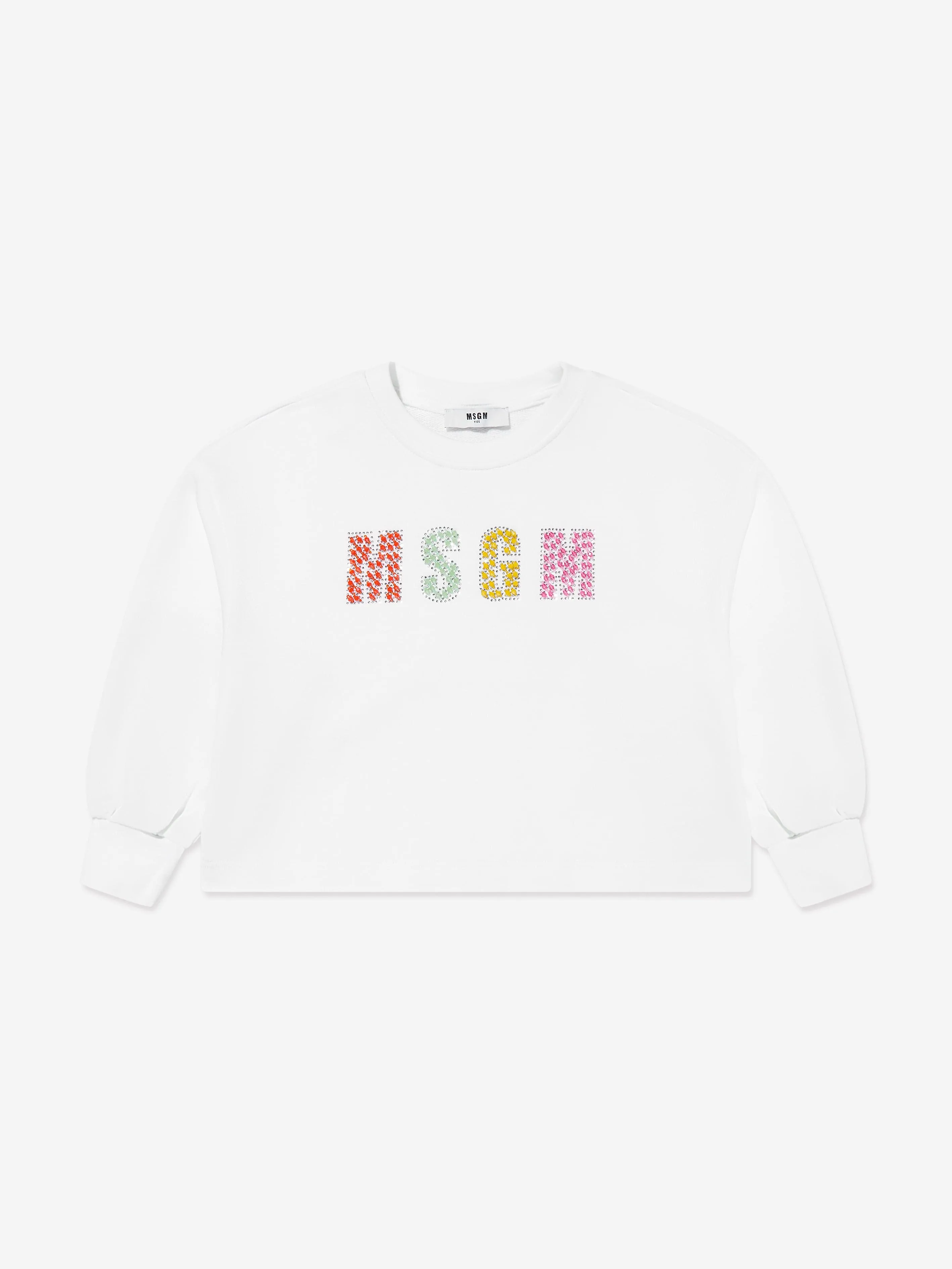 MSGM Girls Logo Sweatshirt in White