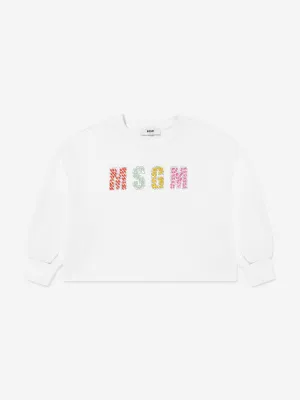 MSGM Girls Logo Sweatshirt in White