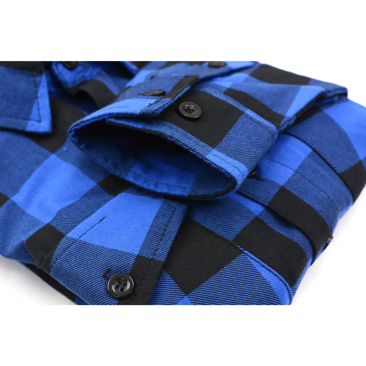 NexGen MNG11634 Men's Black and Blue Long Sleeve Cotton Flannel Shirt