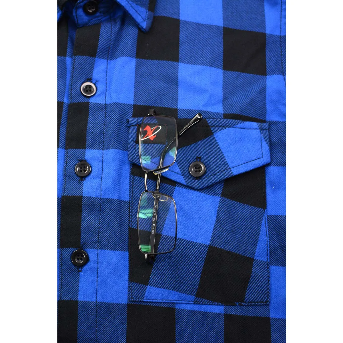 NexGen MNG11634 Men's Black and Blue Long Sleeve Cotton Flannel Shirt