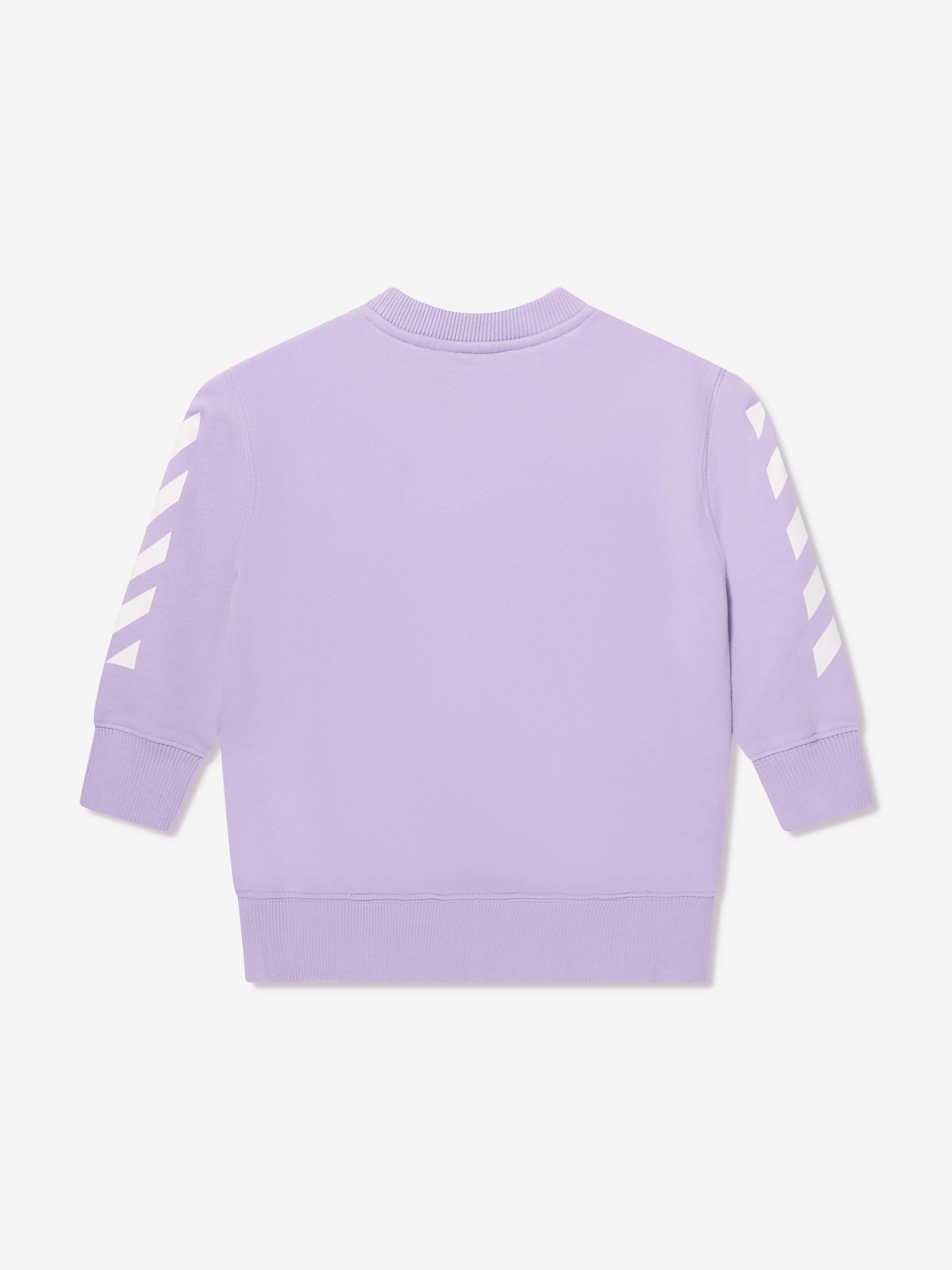 Off-White Boys Helvetica Diag Sweatshirt in Lilac