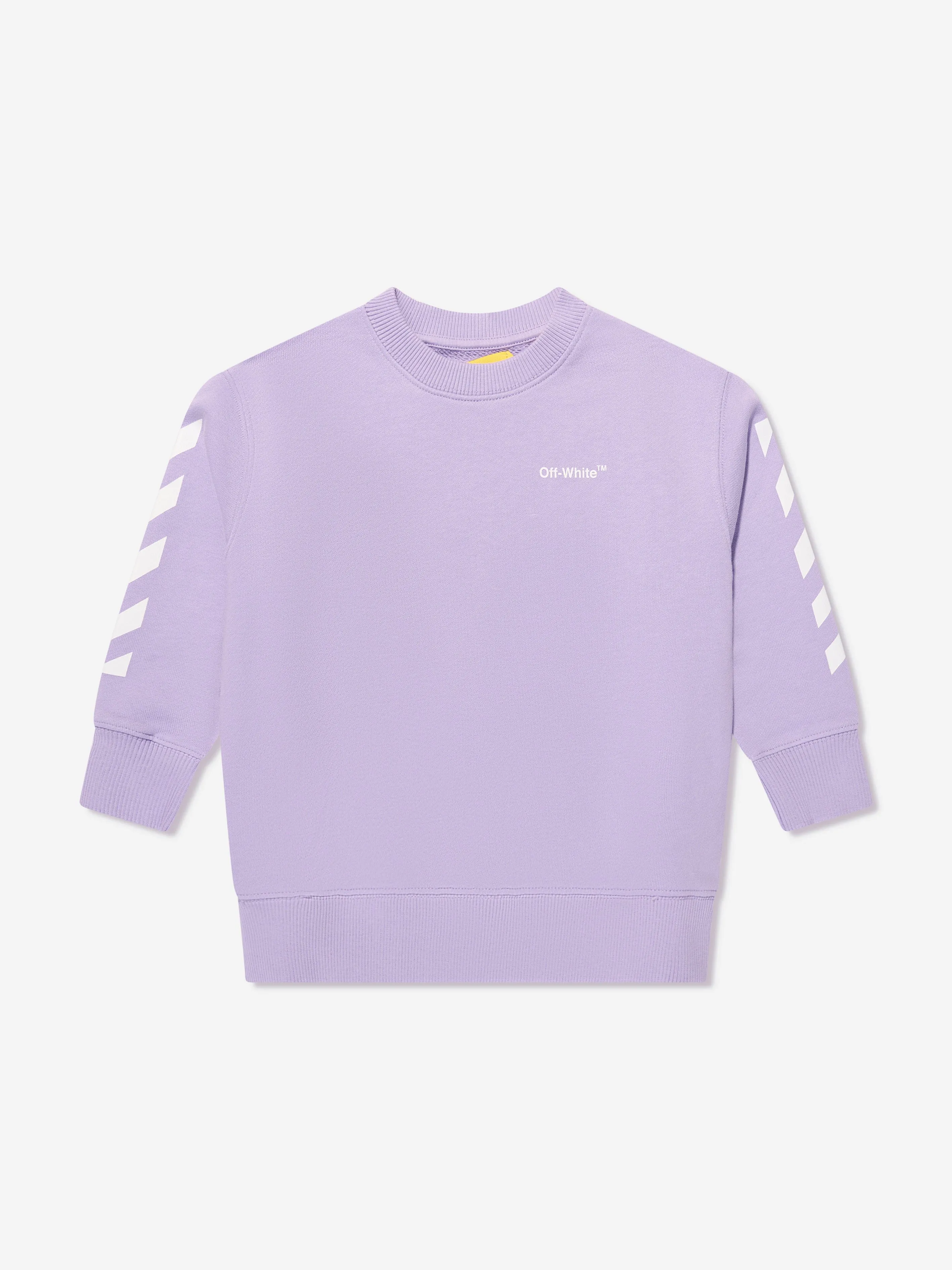 Off-White Boys Helvetica Diag Sweatshirt in Lilac