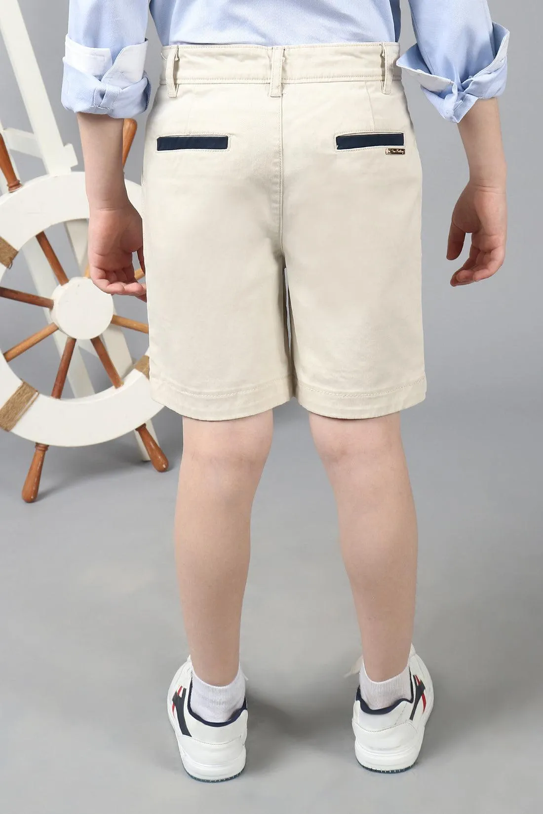 One Friday Kids Boys Beige Cotton Shorts