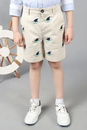 One Friday Kids Boys Beige Cotton Shorts