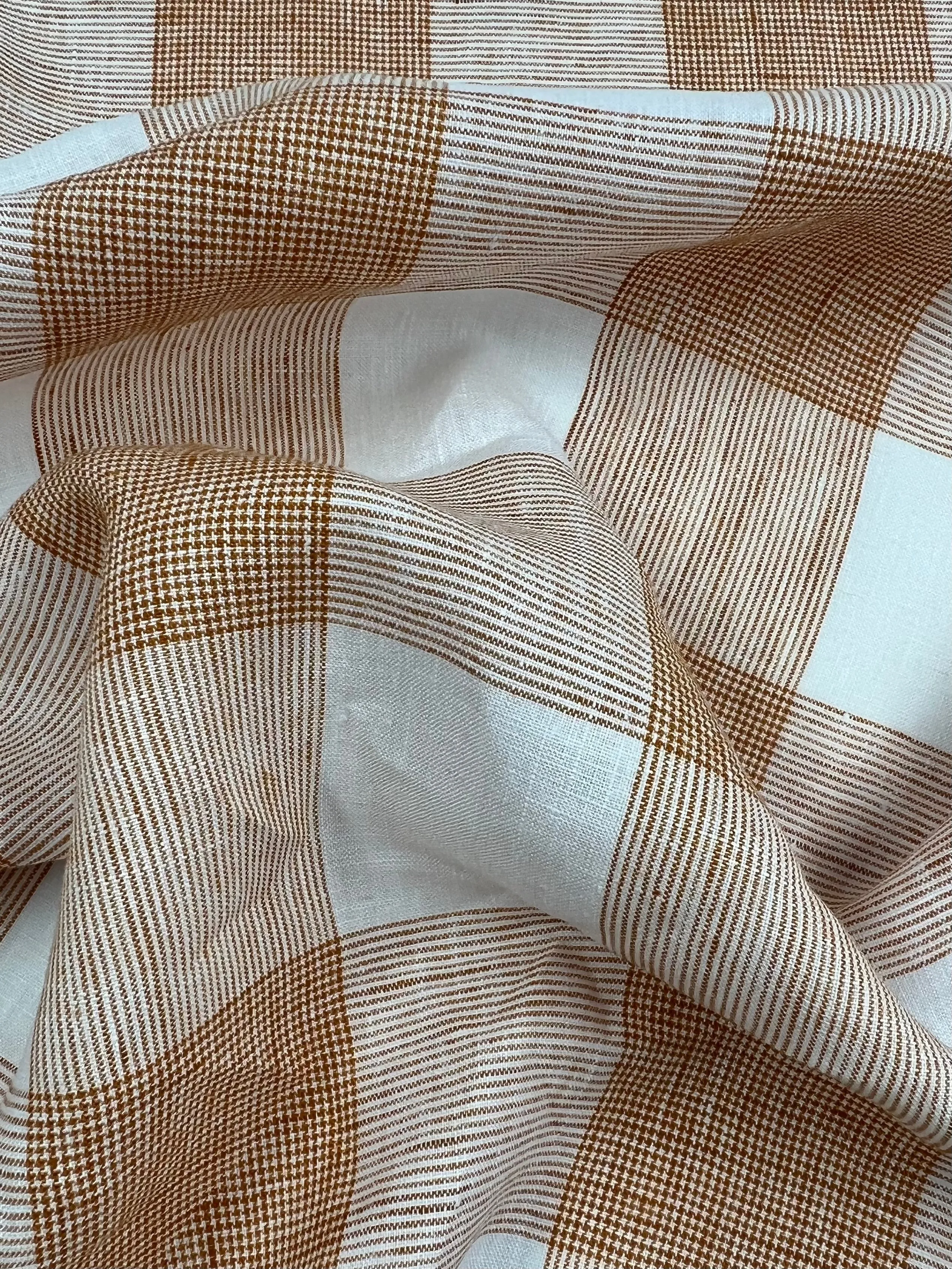 Pure Linen - Copper Check - 145cm