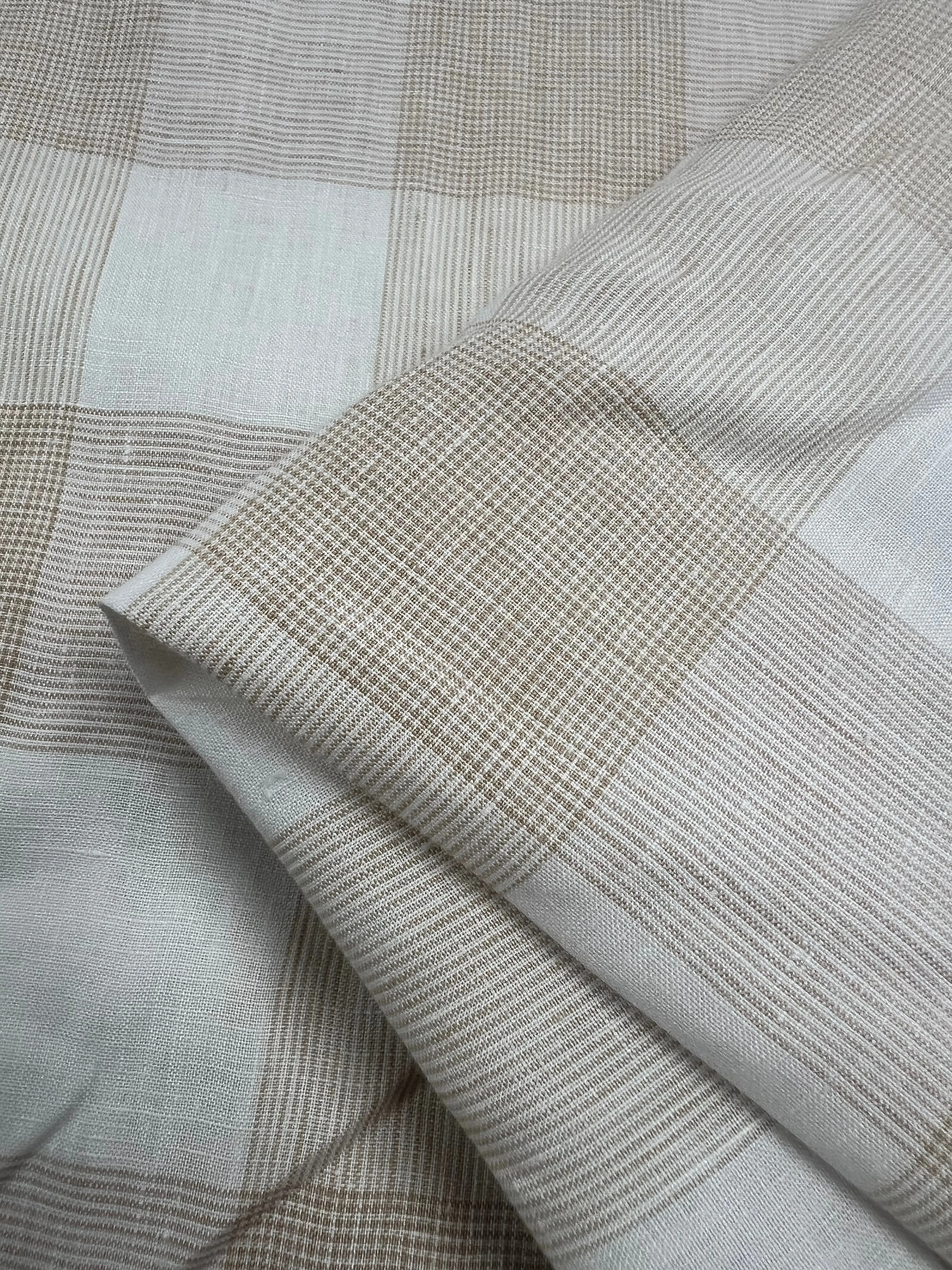 Pure Linen - Natural Check - 145cm