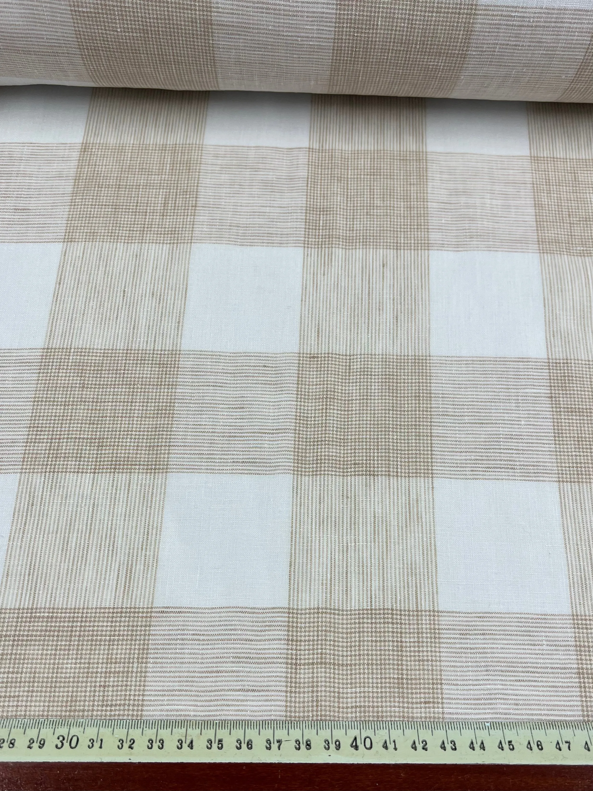 Pure Linen - Natural Check - 145cm