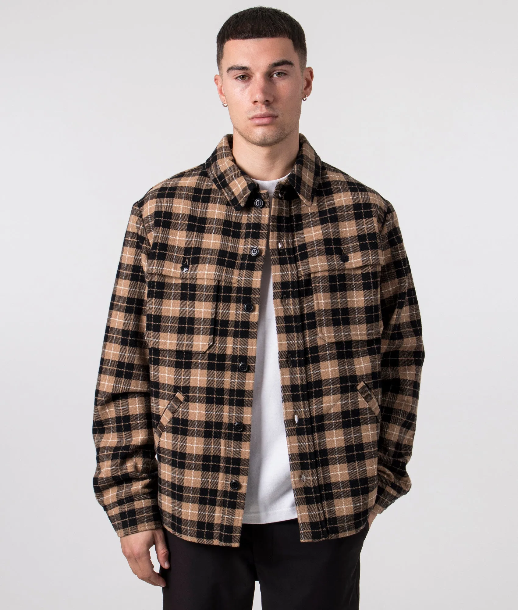 Relaxed Fit Checked Overshirt