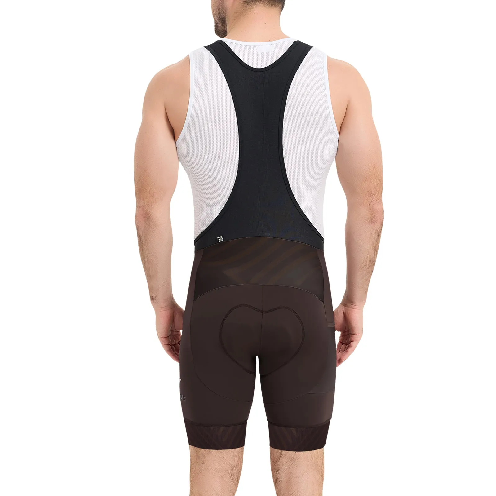 Santic Cycling Bib Shorts Men Padded With Pocket Brown