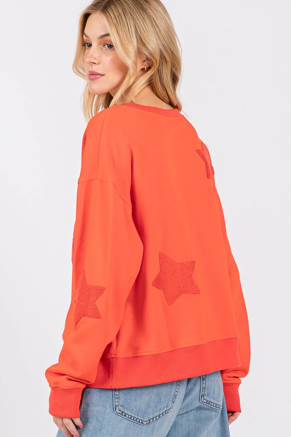 Star Patch Long Sleeve Sweatshirt