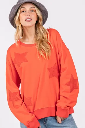 Star Patch Long Sleeve Sweatshirt