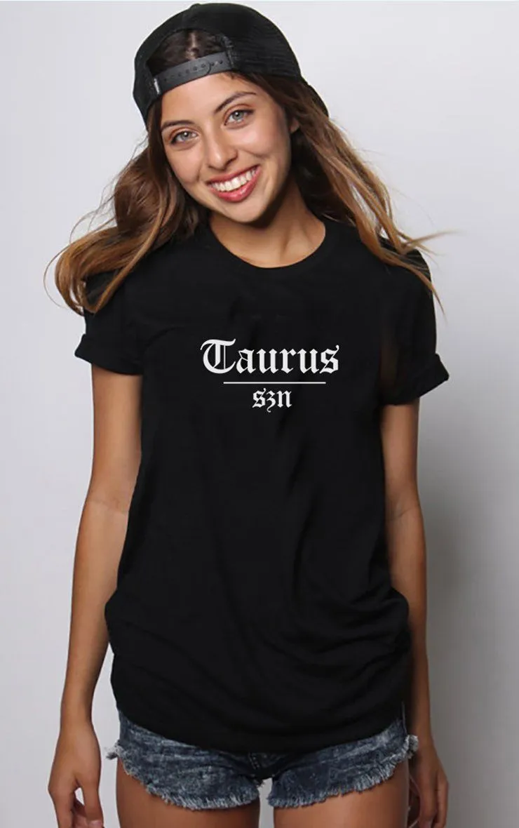 Taurus Szn Star Signs Season Black T-Shirt