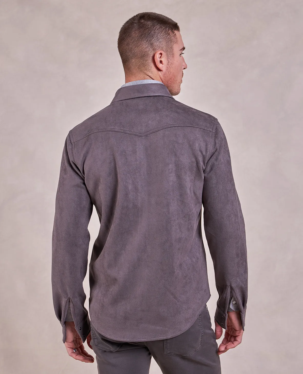 The Wyatt - Microsuede Shirt Jacket - Metal